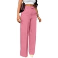 thumbnail image 2 of Comdrip Womens Dress Pants Women's High Waisted Flattering Straight Leg Pants Wide Leg Pants Casual Suit Long Pants Wide Leg Dress Pants for Women Pink XL, 2 of 6