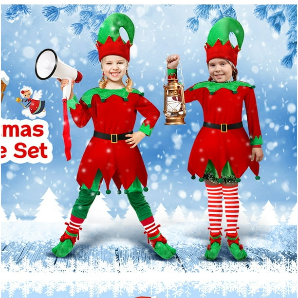 Traje de duende navideño niña best sale