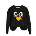 thumbnail image 1 of HNMKIU Chandail en Molleton Surdimensionné Femme Mignon Dinde Imprimé Action de Grâce Col Rond Chandail en Molleton Ajusté Chandail Tops Décontracté Manches Longues Chemises d'Entraînement Amples Blouse Tops Décontracté Manches Longues Chemises d'Entraînement, 1 of 4