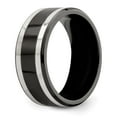 thumbnail image 5 of Edward Mirell Titanium Black Ti & Sterling Silver Inlay 9mm Band, 5 of 8