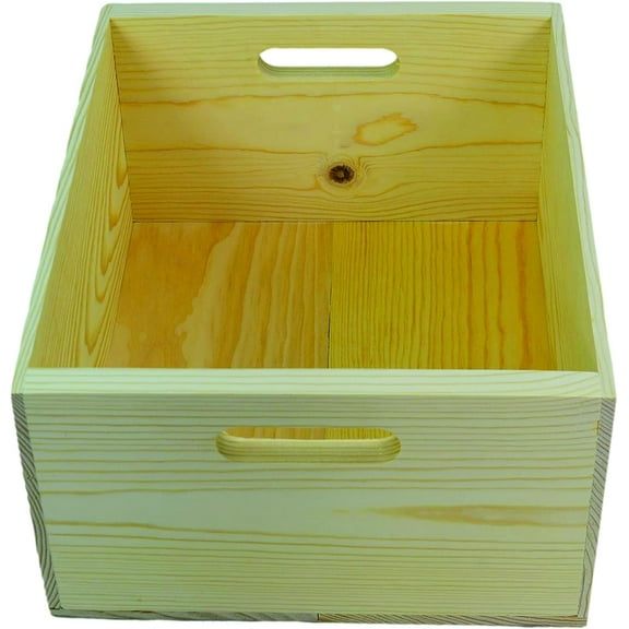 Wooden Pine Box with Handholes