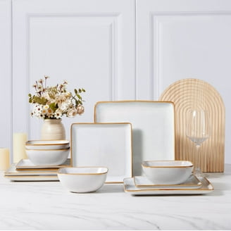 24 Piece Porcelain Dinnerware Set, Premium Plates and Bowls Sets,Cappuccino  Cups with Saucers, Modern Ceramic Dish Set for 4, Green Leaf - Walmart.com