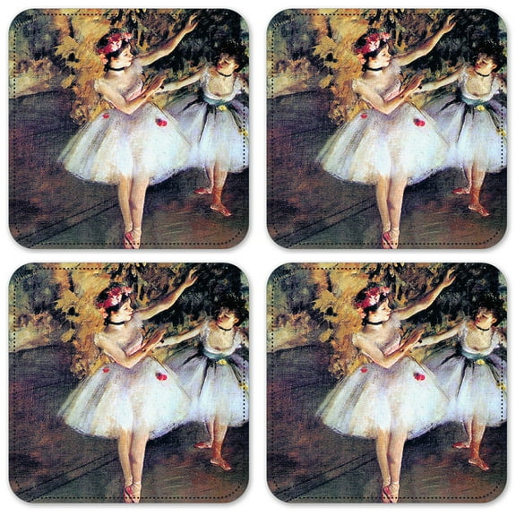 Vinyl Drink Coasters - Set of 4 - Degas: Two Dancers