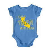 In My Diaper I Have A Trojan UCLA Sports Pride Baby One Piece