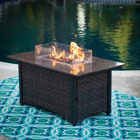 Propane Steam Table - Red Ember Seagrove 48 in. Rectangle Propane Fire Pit Table with FREE Cover