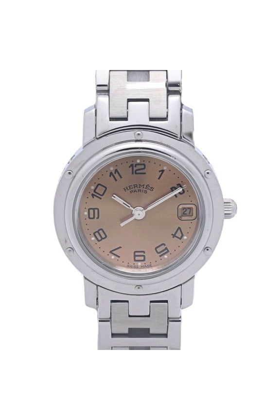 Pre-Owned HERMES Clipper CL4.210.431 3758 Women's Watch with Old Buckle, Stainless Steel, 130482