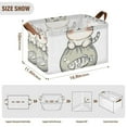 thumbnail image 7 of Yayeee Foldable Storage Basket for Shelves with Handles Set of 2 Waterproof Cloth Bins, Green Cute Cat, 7 of 7