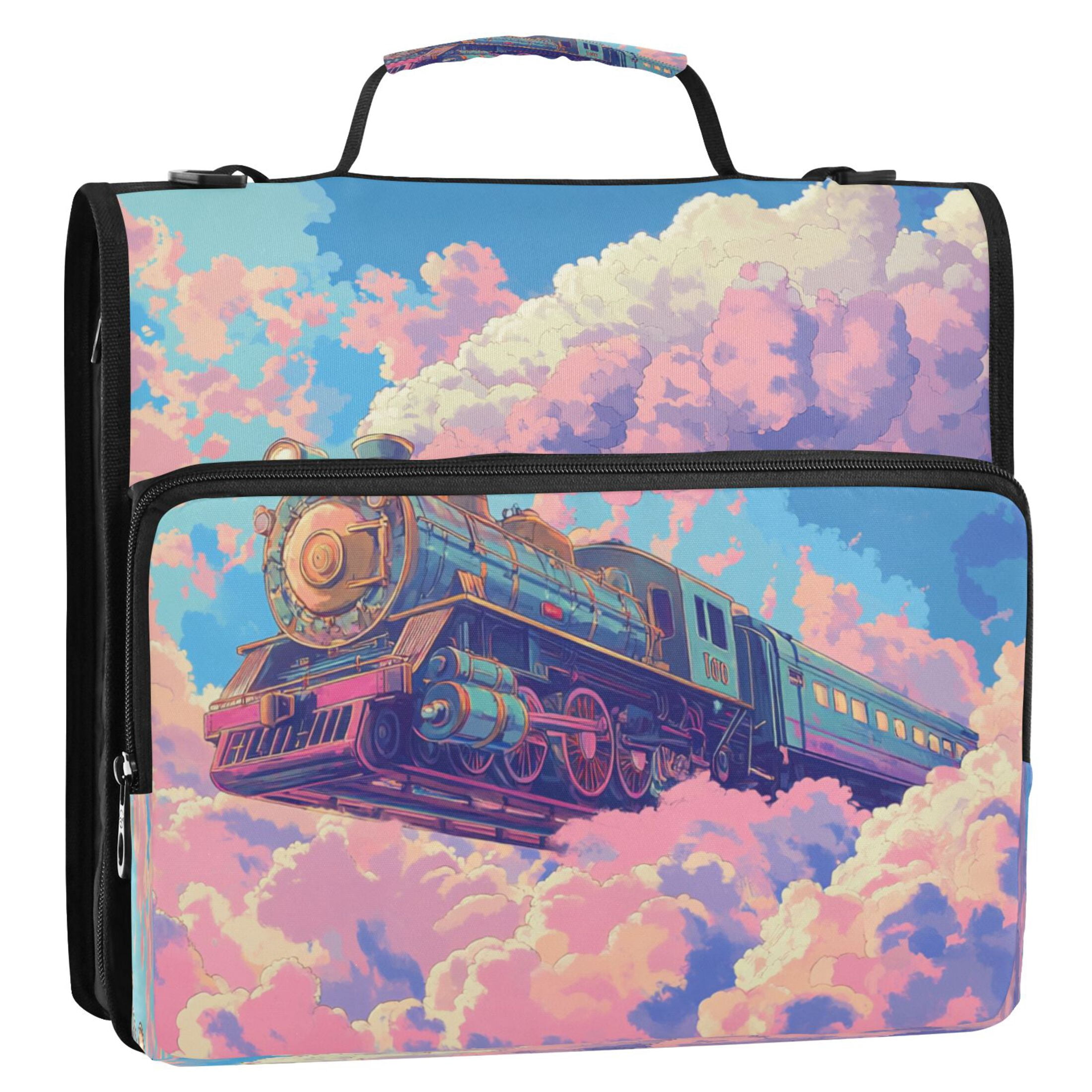 YAZAOO Zipper Binder trapper keeper Documents Organized Design Cloudbound Express Printed