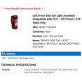 thumbnail image 2 of Left Driver Side Tail Light Assembly - Compatible with 2017 - 2019 Ford F-350 Super Duty 2018, 2 of 2