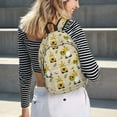 thumbnail image 7 of Balery Gnomes Bees And Sunflowers Vintage Canvas Backpack for Men and Women - Large Capacity, Durable Travel Laptop Bag for School, Work, Hiking, and Outdoor Activities, 7 of 7
