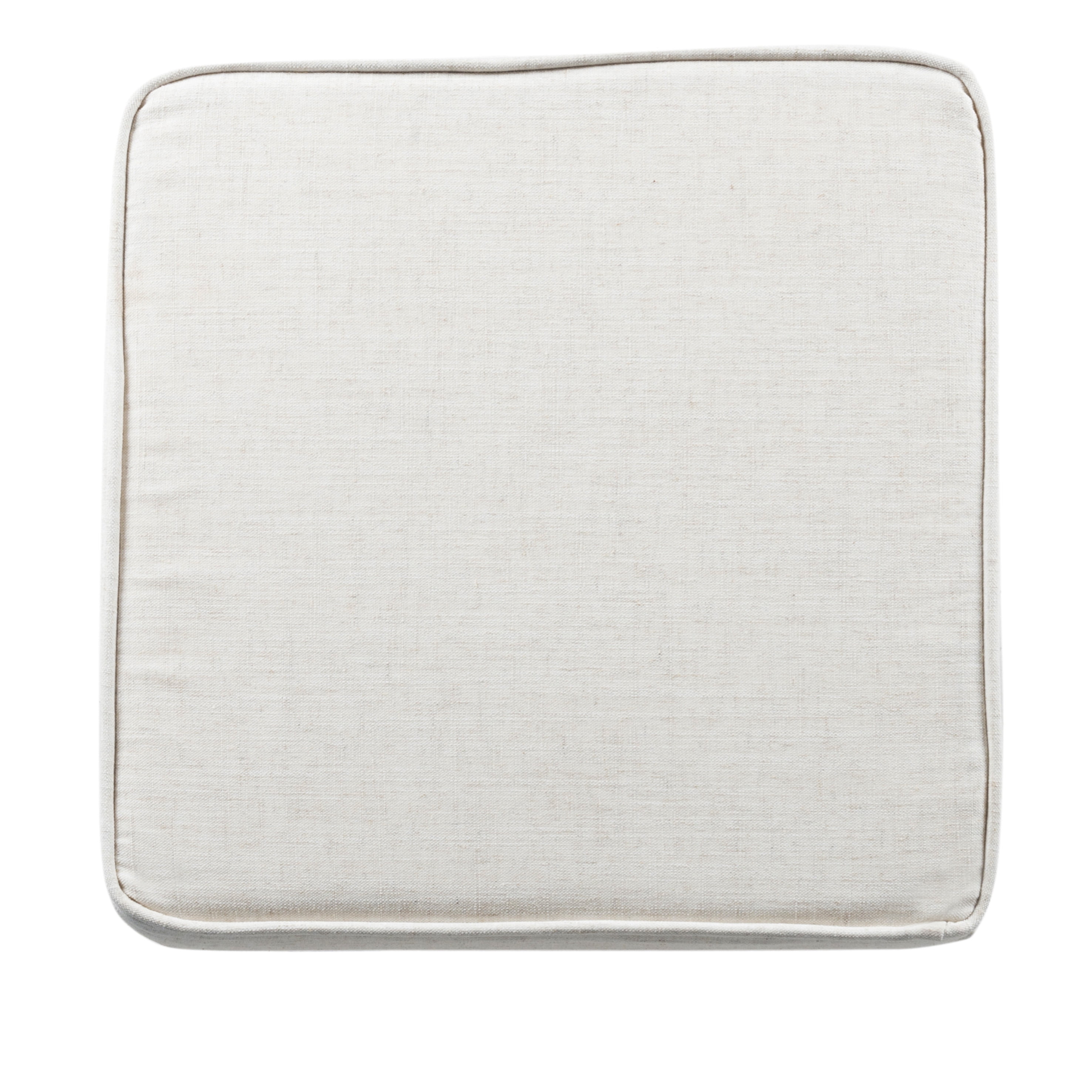 HomePop Cole Classics Square Storage Ottoman Wood Leg- Cream