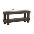 thumbnail image 4 of del Hutson Designs Banc de Table en Bois de Pin Massif Classique, Noyer Foncé, 4 of 6