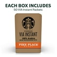 thumbnail image 4 of Starbucks VIA Instant Coffee Medium Roast Packets — Pike Place Roast — 1 box (50 packets), 4 of 8