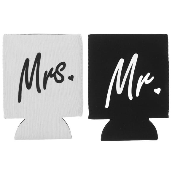 2 enfriadores de latas para bebidas, para latas de boda, para latas de cerveza, para novias y novios, para fiestas de boda.