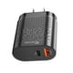 thumbnail image 3 of Cargador Adaptador de carga USB dual 20W QC3.0 Cargador portátil para teléfono portátil, negro, enchufe de EE. UU. Inevent EL000994-02, 3 of 7