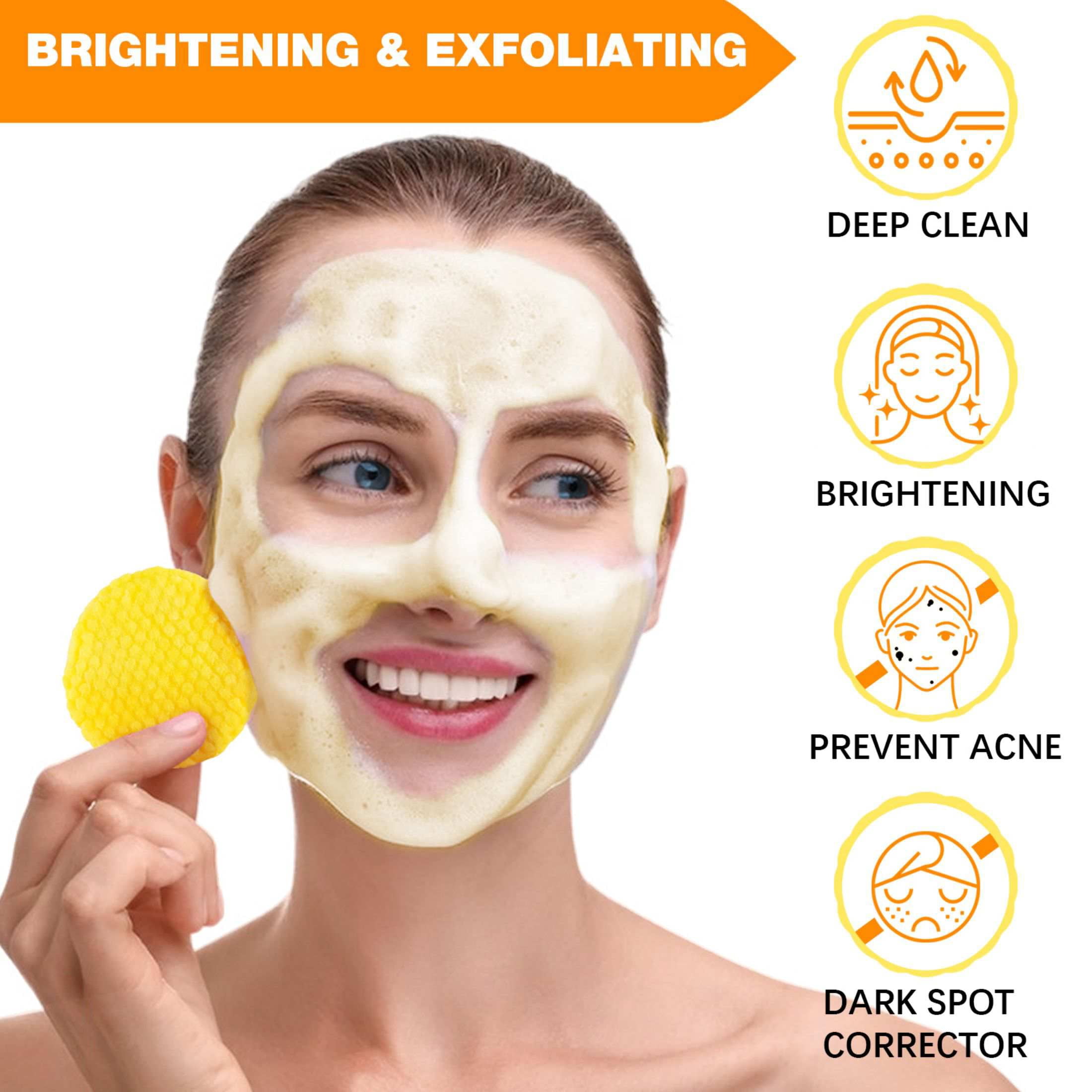 Yecuce 3-Pack Turmeric Kojic Acid Cleansing Pads -Cleansing & Hydrating Facial Pads, Facial Cleansing for All Skin Type
