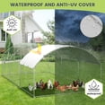 thumbnail image 3 of Large Metal Walk-in Chicken Coop 9.8'×13.1'×6.5'h, Heavy Duty Poultry Run with Upgrade Tri-Supporting, Waterproof Anti-UV Cover, Peaked Roof for Chickens Ducks Yard Farm, 3 of 8