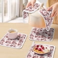 thumbnail image 5 of Red Botanical Pot Holders for Kitchen Heatproof Potholder, 2 Pack Vintage Nature Flower Floral Hot Pads Multipurpose Oven Pads Cloth Potholders Trivet for Cooking and Baking, 5 of 8
