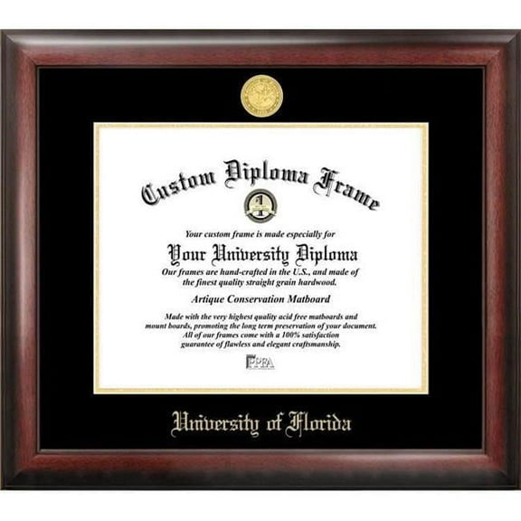Campus Images FL994GED-16115 16 x 11.5 in. University of Florida Gold Embossed Diploma Frame - Satin Mahogany