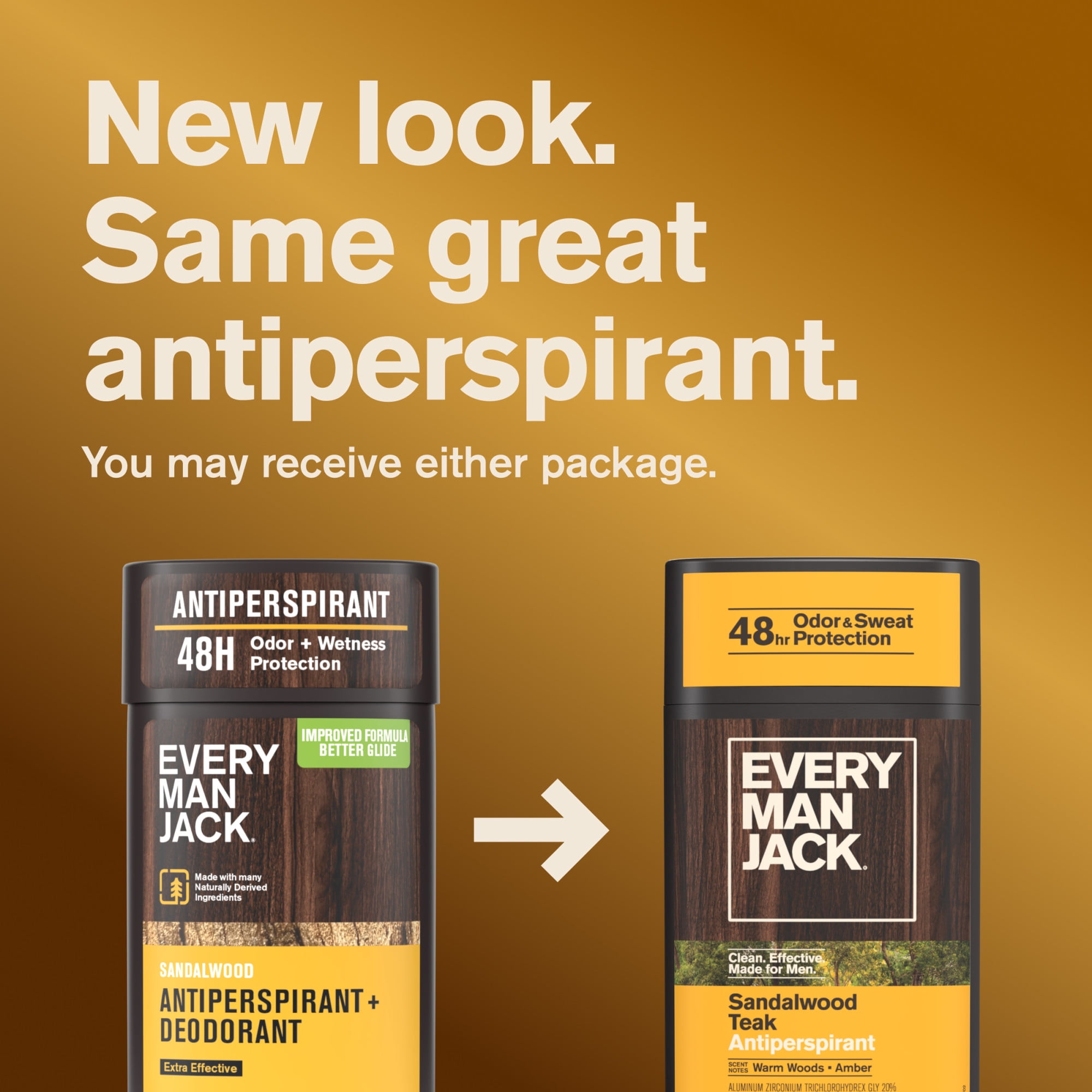 (2 pack) Every Man Jack Men’s Sandalwood Teak Antiperspirant Deodorant - Stay Fresh with Antiperspirant Men’s Deodorant - Odor Crushing, Long Lasting, Plant-Based, and No Harsh Chemicals - 2.6 oz