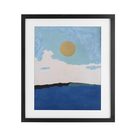 Stupell Industries Simple Blue Sky View Black Framed Print Under Glass design by Walker Noble, 16 x 13