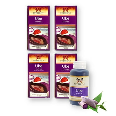 Butterfly Ube Purple Yam Flavoring Extract 2 oz. (60 ml) (Pack of 4)