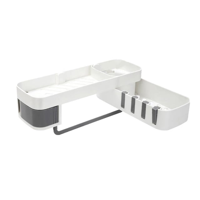SDNall Plastic Suction Cup Bathroom Kitchen Storage Rack Organizer Shower Shelf