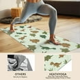 thumbnail image 4 of Light Green Dinosaurs Plants Pattern Hot Yoga Mat Towel Non Slip for Hot Yoga - Quick-Drying Yoga Mat Cover with 4 Corner Pockets with Travel Bag - Hot Yoga Towel Non Slip 74"x26", 4 of 6