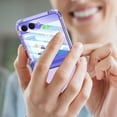 thumbnail image 4 of Compatible for Samsung Galaxy Z Flip 5 Case with Hinge Protection,Samsung Flip 5 Full Cover Shockproof Slim Phone Protection Case Cover Clear for Z Flip 5 5G(2023)-Clear Purple, 4 of 7