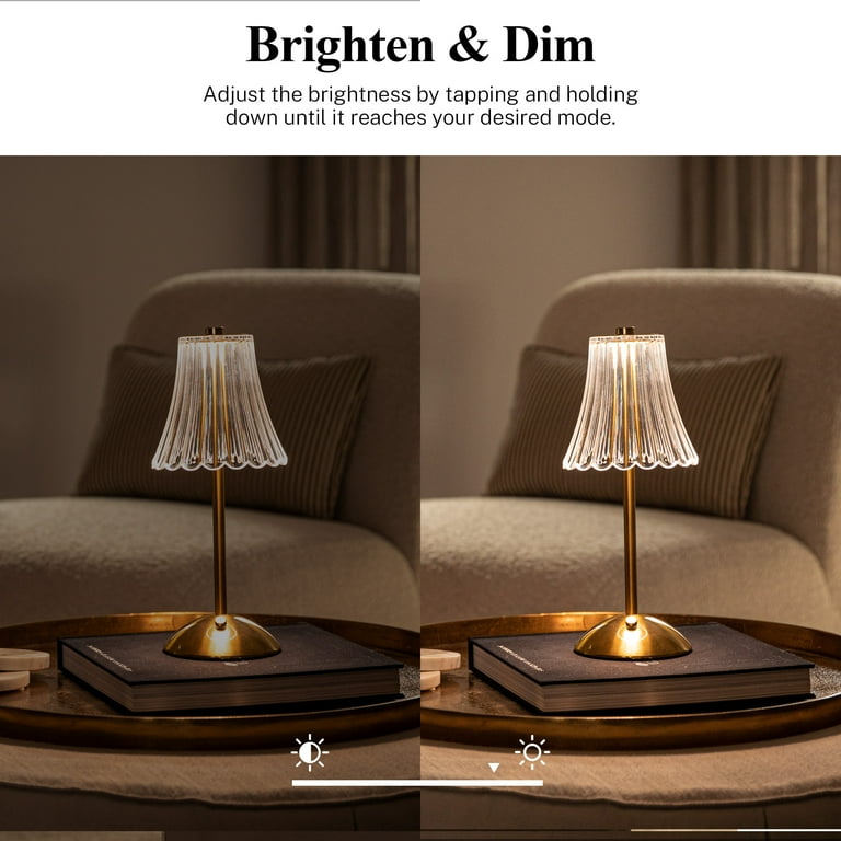 Bell+Howell Cordless Table Lamp Set - Touch Control LED Wireless Lamps For Bedroom, Desk & Kitchen With 3 Light Colors