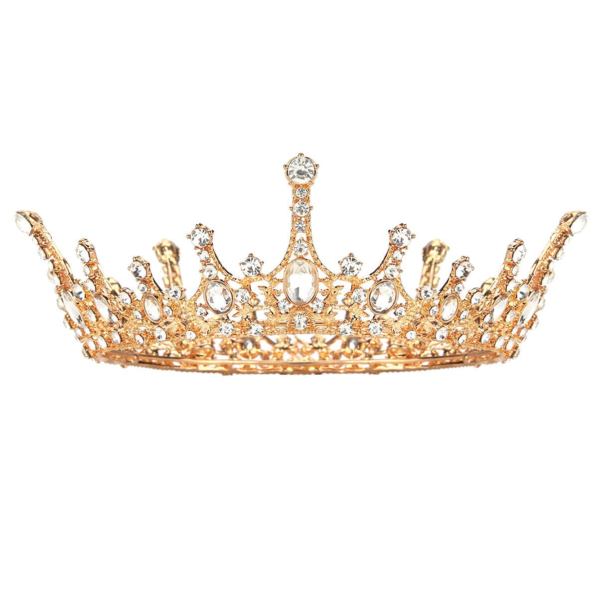 Baroque Queen Crown for Women Vintage Tiaras with Gemstones for 