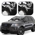 thumbnail image 1 of Fotbe Peinture Fluide Noir Blanc Tourbillons 2 Pcs Pare-Soleil / Bloqueur de Soleil pour Pare-Brise de Voiture / Accessoires Intérieurs Automobiles Pliables pour Protection Solaire-Grand, 1 of 6