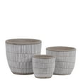 thumbnail image 5 of Nalore Embossed Lattice Ceramic Pot Set (Set of 3), 5 of 5