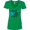 thumbnail image 3 of Inktastic Rock and Roll Lives with Blue Guitar Women's V-Neck T-Shirt, 3 of 5