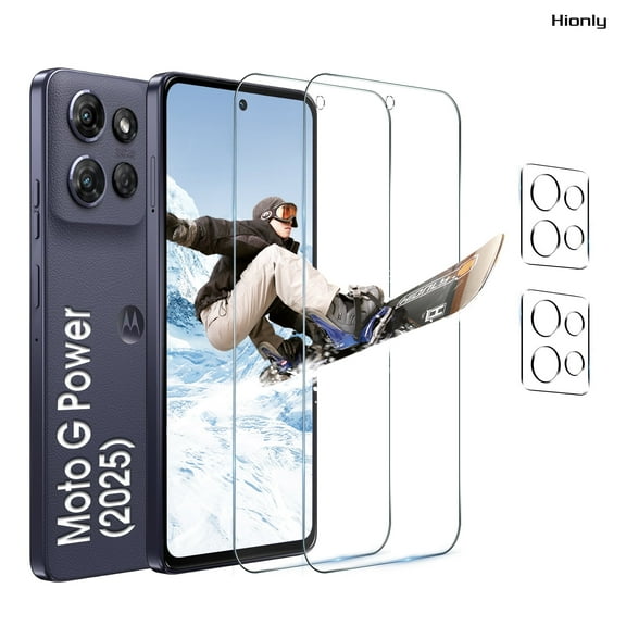 [2 2 Pack] Hionly Compatible with Motorola Moto G Power 2025 HD Screen Protector with Camera Lens Protector