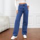 thumbnail image 1 of WILLBEST Pantalones Mujer Pantalones Vaqueros Elásticos Lavados para Mujer, de Pierna Recta, Modernos, Cómodos y Versátiles para Uso Diario. Mediana, 1 of 8