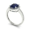 thumbnail image 2 of Clara Pucci 14K White Gold 2.27ct BlueSapphire Halo Ring for Women, 2 of 7