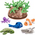 thumbnail image 1 of Prextex 5 Piece Set of Plush Soft Stuffed Sea Animals Playset with Plush Coral Reef House PREXTEX PREXTEX, 1 of 2