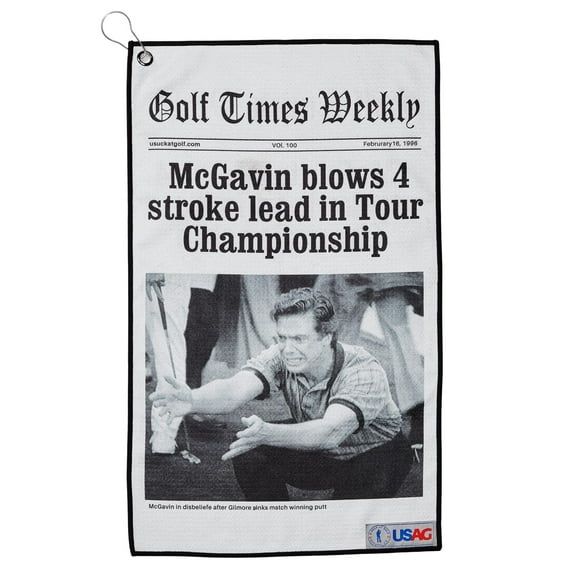 U Suck at Golf Funny Golf Towel for Men - Super Absorbent Microfiber, Quick-Dry, Waffle Texture & Unique Design Prints to Stand Out on Golf Course | Tour Champion