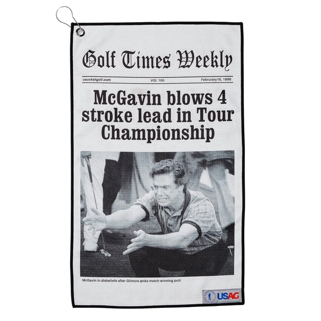U Suck at Golf Funny Golf Towel for Men - Super Absorbent Microfiber, Quick-Dry, Waffle Texture & Unique Design Prints to Stand Out on Golf Course | Tour Champion