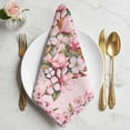 thumbnail image 2 of Pink Orchid Cloth Napkins, Spring Floral Flowers Leaves Botanical Washable and Reusable Dinner Napkins Set of 8, Table Napkin for Kitchen Party Birthday Wedding Hotel Housewarming 20"x20", 2 of 9