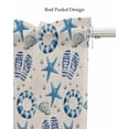 thumbnail image 5 of Summer Starfish Kitchen Valances for Windows Farmhouse Linen Window Valance Curtain for Living Room Window Treatment Swimming Circle Flip Flops Artwork Valance Rod Pocket Topper Drape, 54 x 18 Inch, 5 of 6