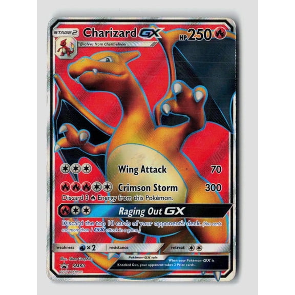 Collectible 2017 Sun & Moon Charizard GX Holo Black Star Promo SM60 English Pokemon Card