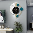 thumbnail image 3 of SAMA Horloge Murale en Métal avec Fond en Marbre Noir et Blanc Design Moderne, 3 of 15