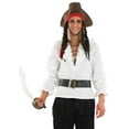 thumbnail image 4 of Fun Shack Adult White Ruffle Shirt Belt Unisex Caribbean Pirate Medieval Costume Halloween White M, 4 of 5
