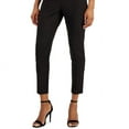 thumbnail image 3 of Anne Klein Women's Pull On Printed Hollywood Waist Ankle Pants Black Size Petite Large, 3 of 3