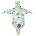 thumbnail image 2 of FORMRS Wearable Blanket Hoodie with Sleeves for Kids Cozy Flannel Sweatshirt, Space Patterns, 2 of 7