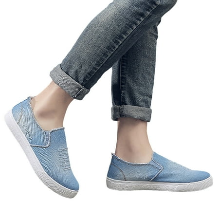 Men s Casual Cloth Shoes Fisherman s Shoes Canvas Leisure Vintage Flat Loafers Thick Soled Denim Slip On Shoes