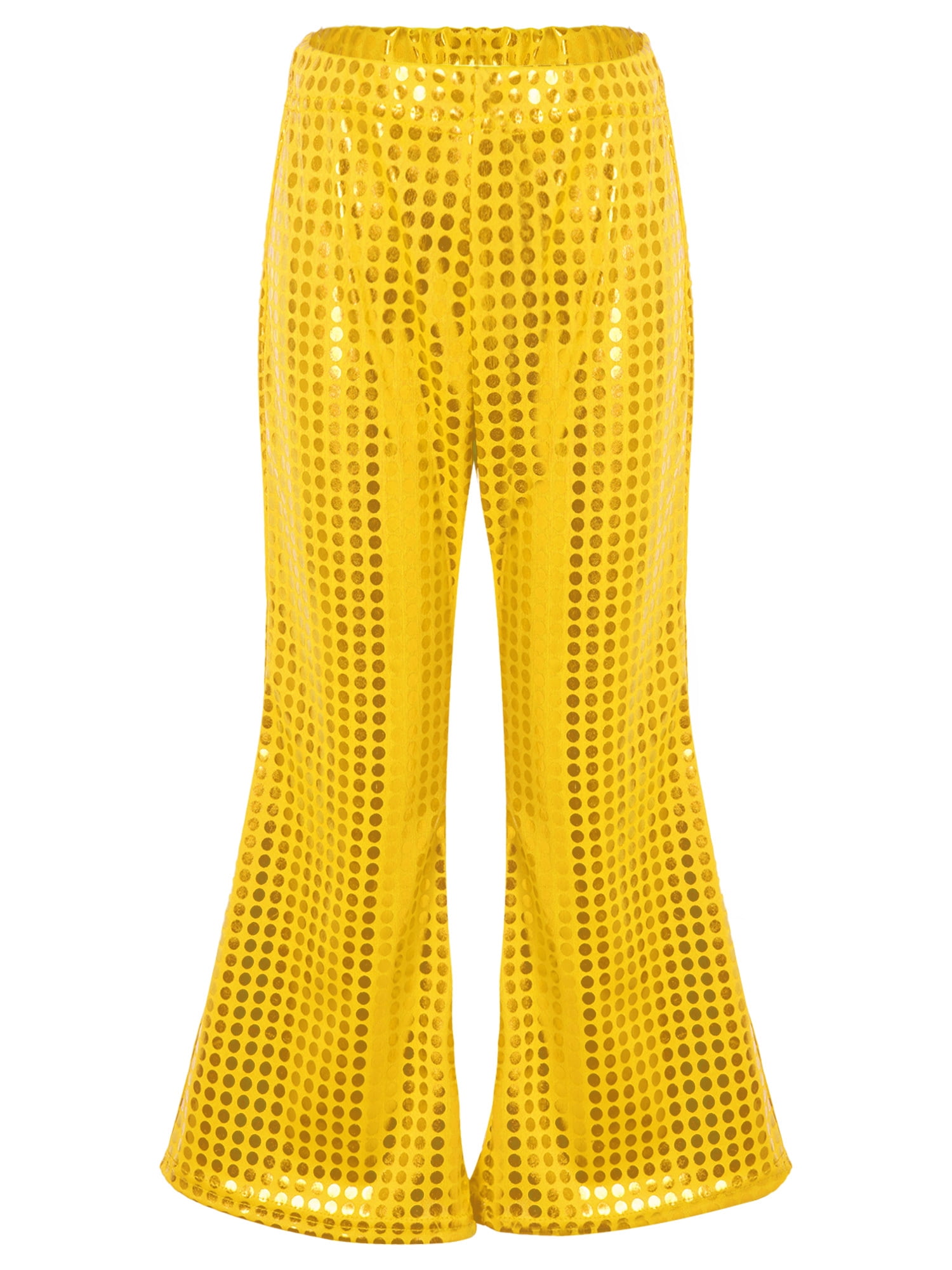 IEFIEL Big & Little Girls Shiny Sequins Jazz HipHop Dance Pants Bell