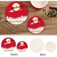 thumbnail image 4 of GZHJMY Red Merry Father Christmas House Trivets Pot Holders Set of 2, Hot Pads, Table Mats,Placemats Set for Cooking and Baking, Cotton Braided Hot Pads, 7.09"+9.45", 4 of 7